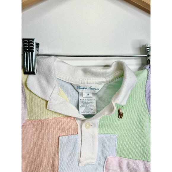 Ralph Lauren Baby Dress 3 Months Patchwork Multicolor  Collared Pastel - Picture 5 of 8
